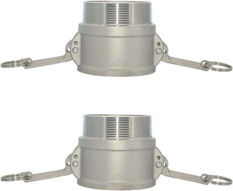 Varmhus Male Pipe Threads Type B Trash Pump Adapter Female Camlock,Type B Hose Fitting,Stainless Steel 316 (2pcs 2-1/2") - Image 1